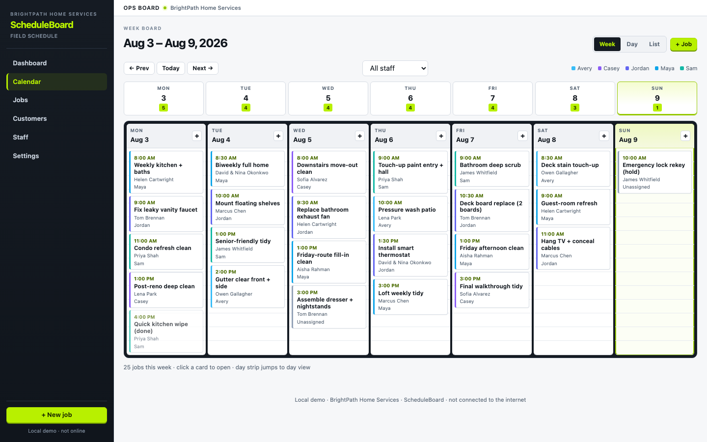 ScheduleBoard calendar